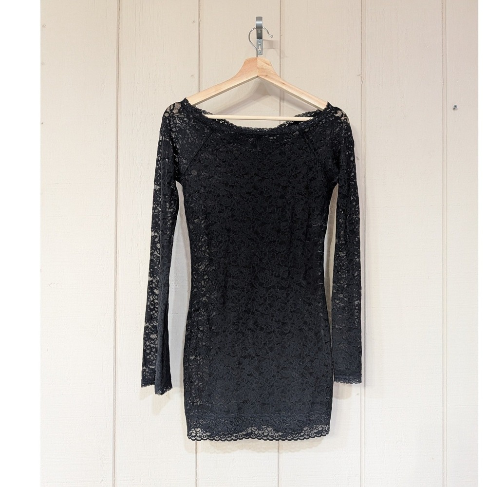 Victorias Secret The Lacie Sheer Lace Mini Dress Lingerie Black Whimsigoth